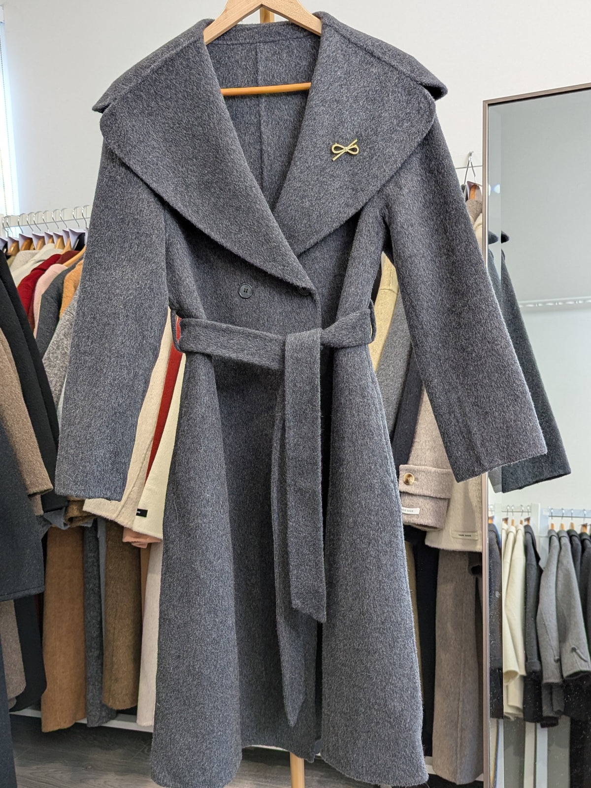 265 70% Wool Coat Dark Grey M 10-12