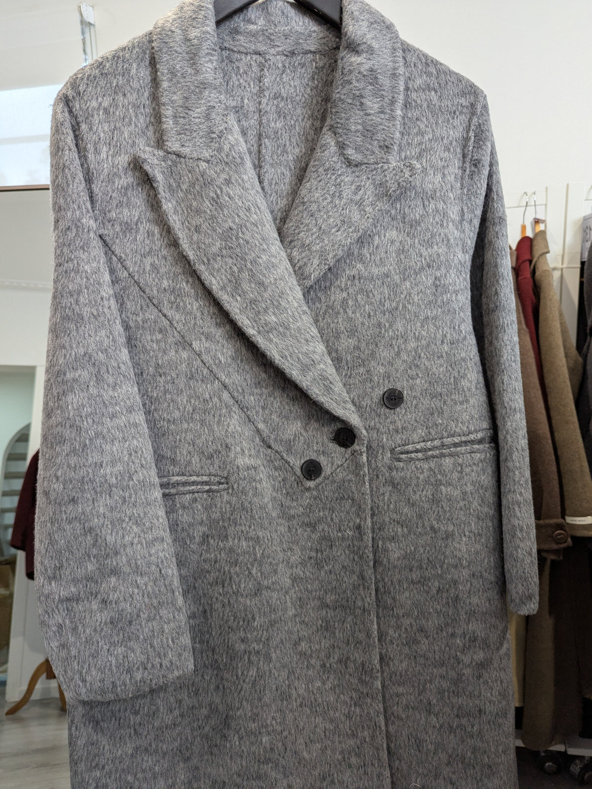 259 100% Wool Coat Grey M 10-12