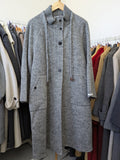 156 70% Wool Coat Grey M 10-14