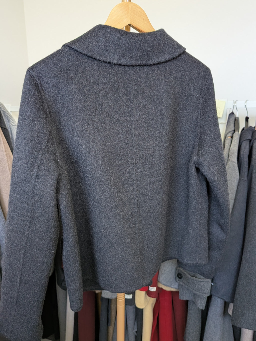 067 70% Wool Coat Charcoal S 8-10