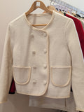 072 90% Wool Coat Cream S 8-10