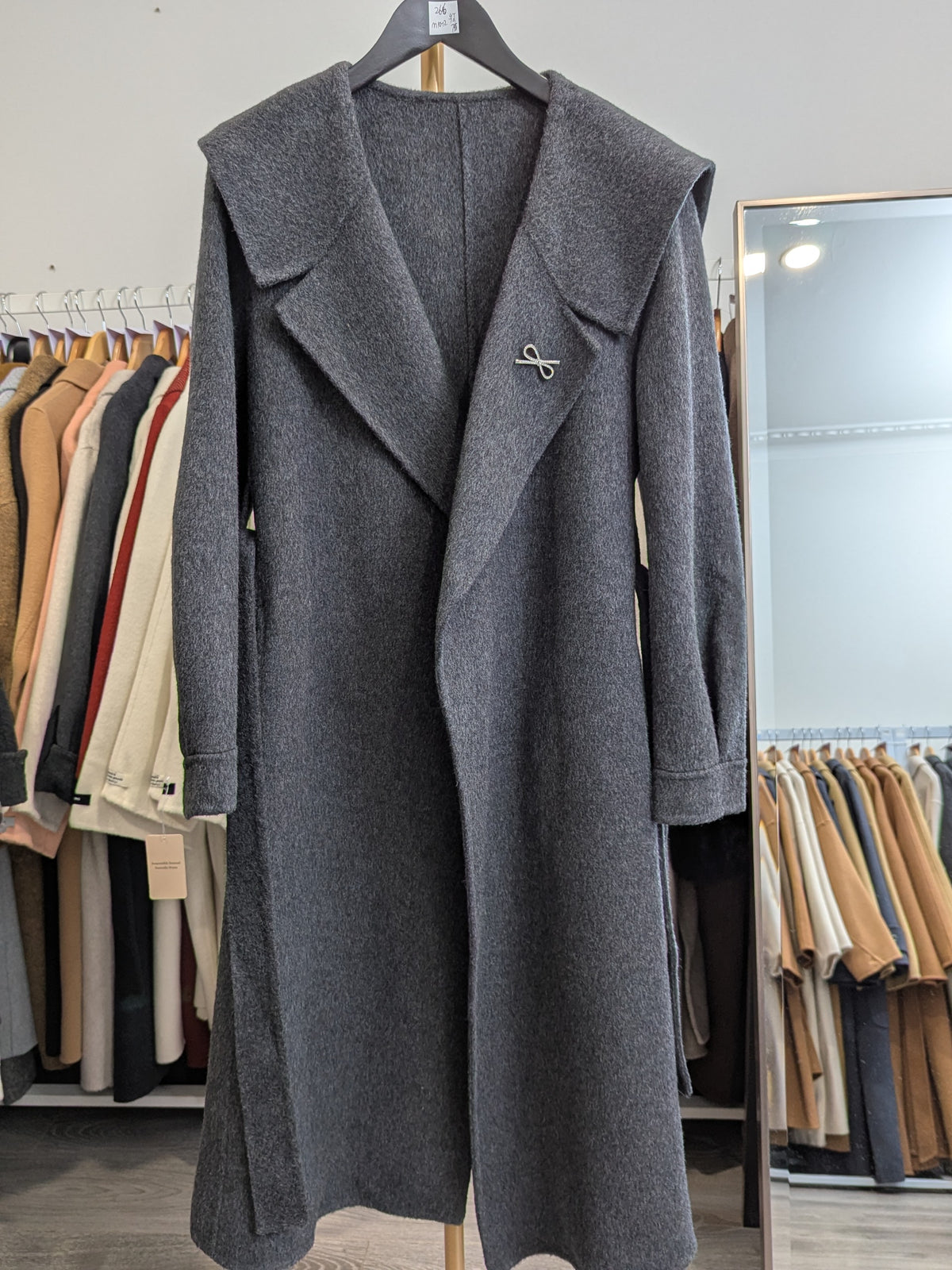 266 75% Wool Coat Dark Grey M 10-12