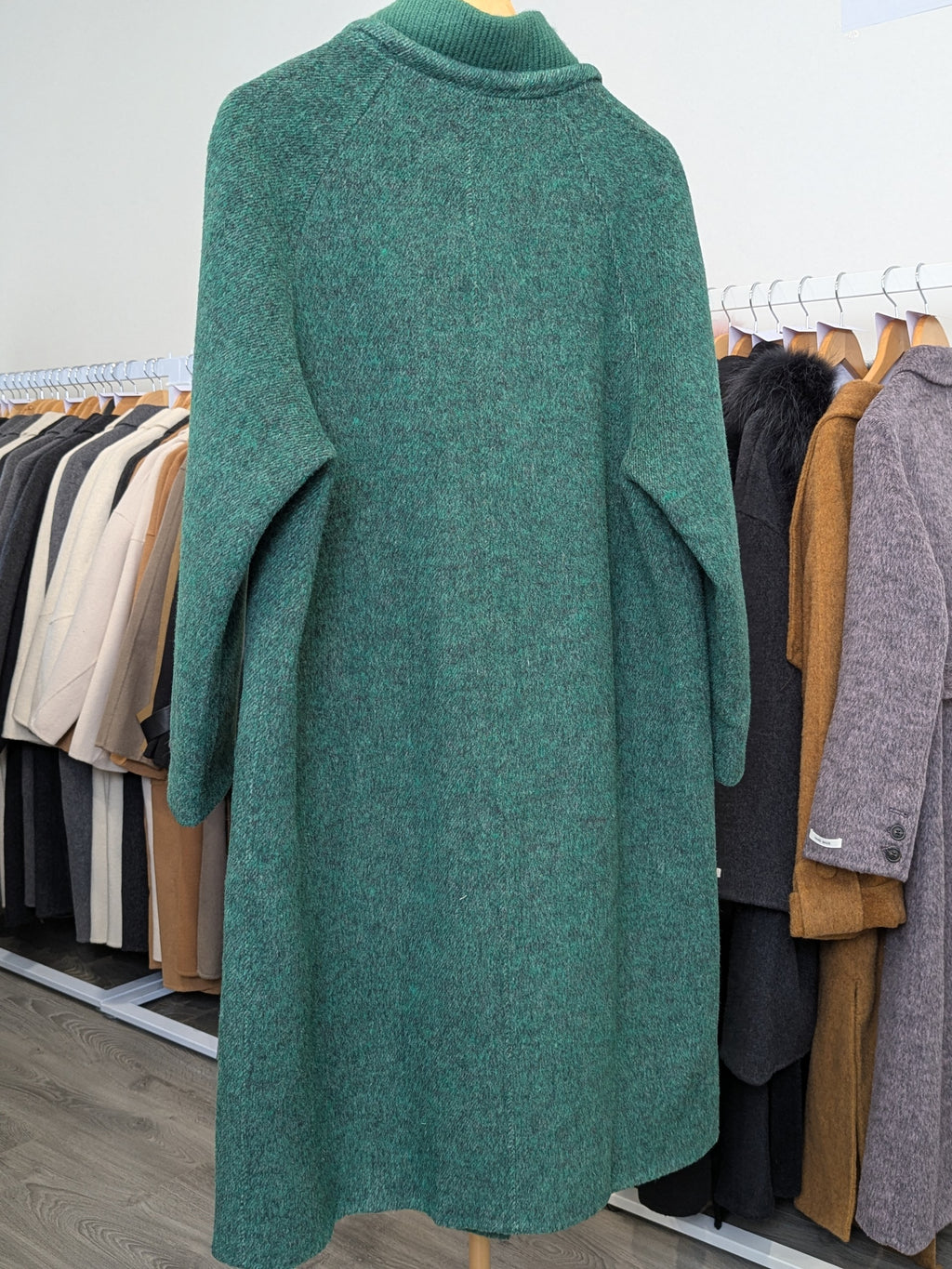 208 70% Wool Coat Green S 10-12