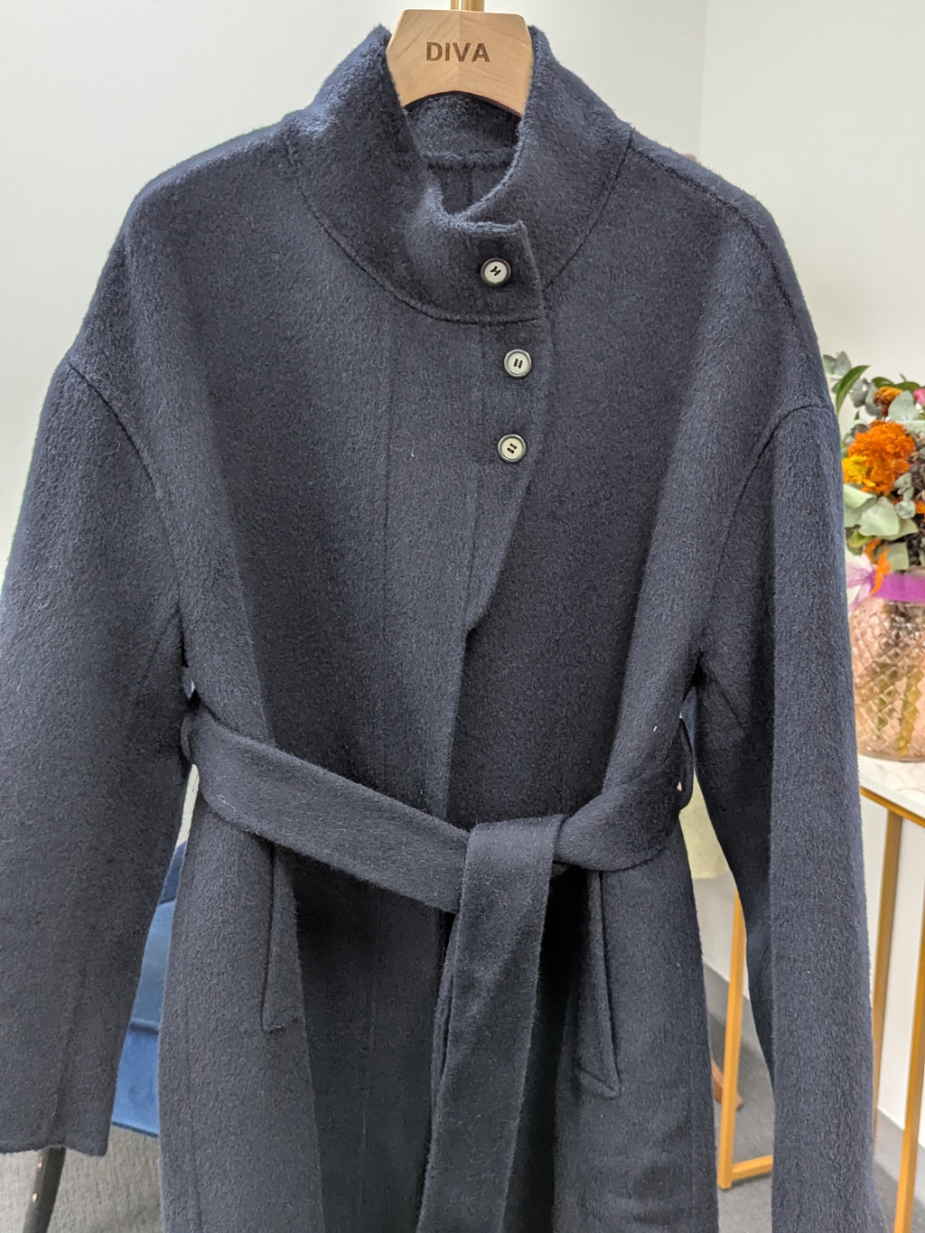 Navy Women's Pure Wool Coats Try-On Available 216 S8-12 100% Wool