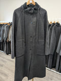 156 68% Wool Coat Charcoal M 10-14