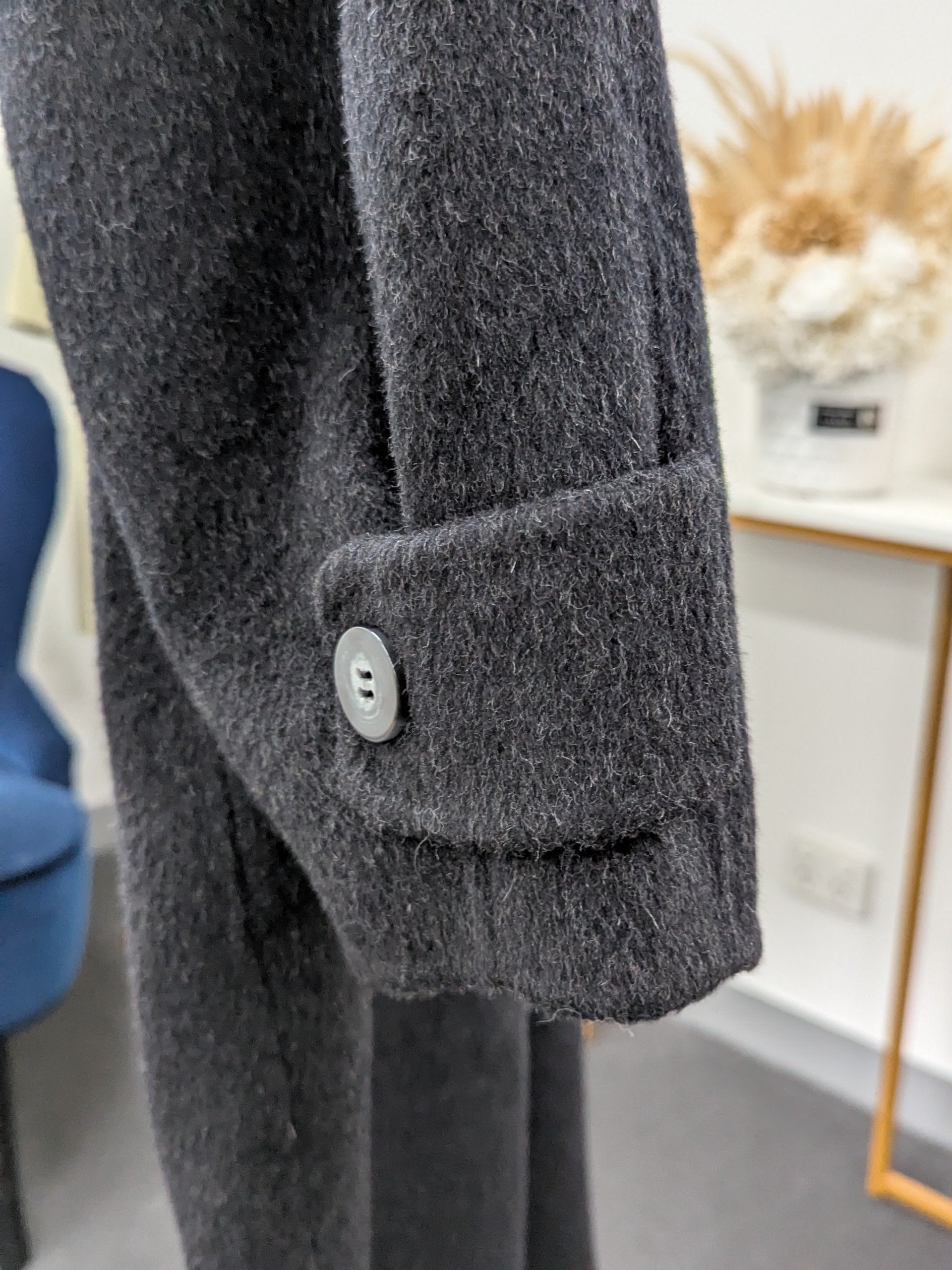 Premium Cashmere blend Wool Coat Women Brown Grey Charcoal
