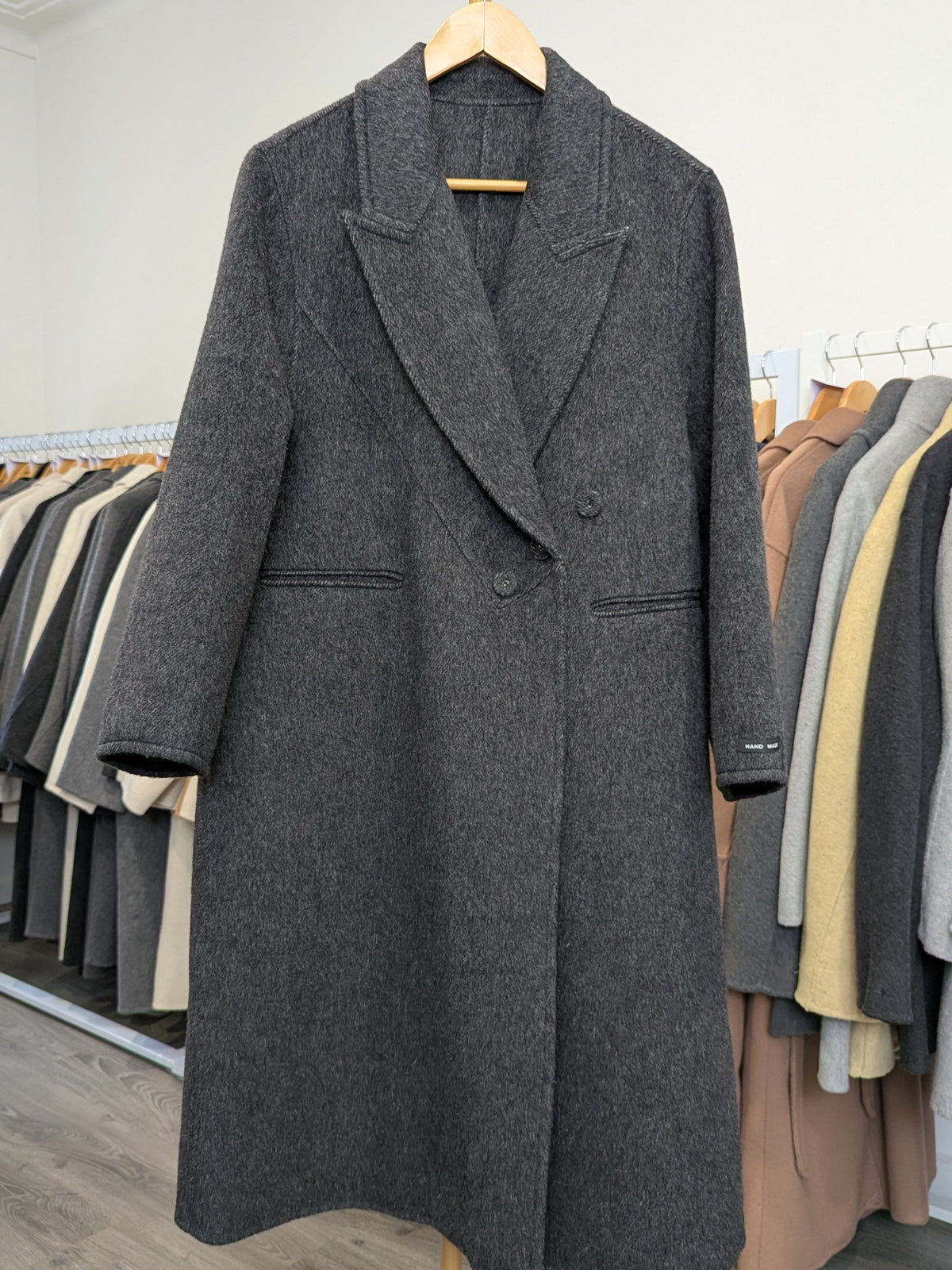 234 70% Wool Coat Dark Grey M 12-16