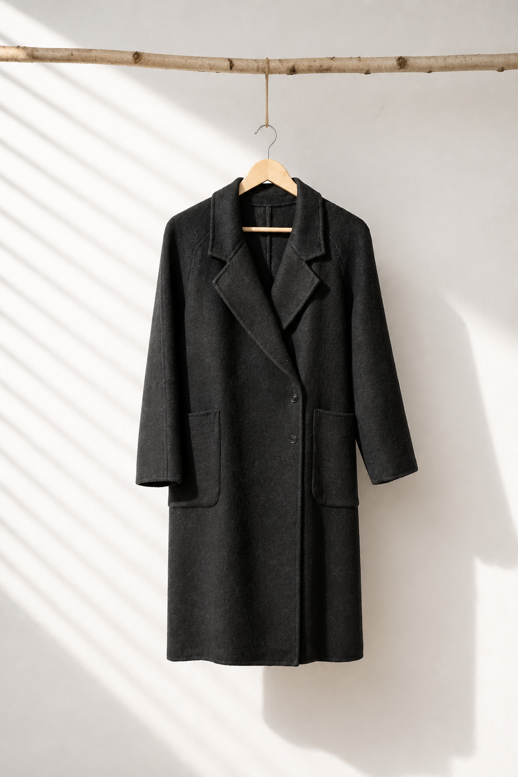 031 100% Wool Coat Black S 6-8 M 10-12