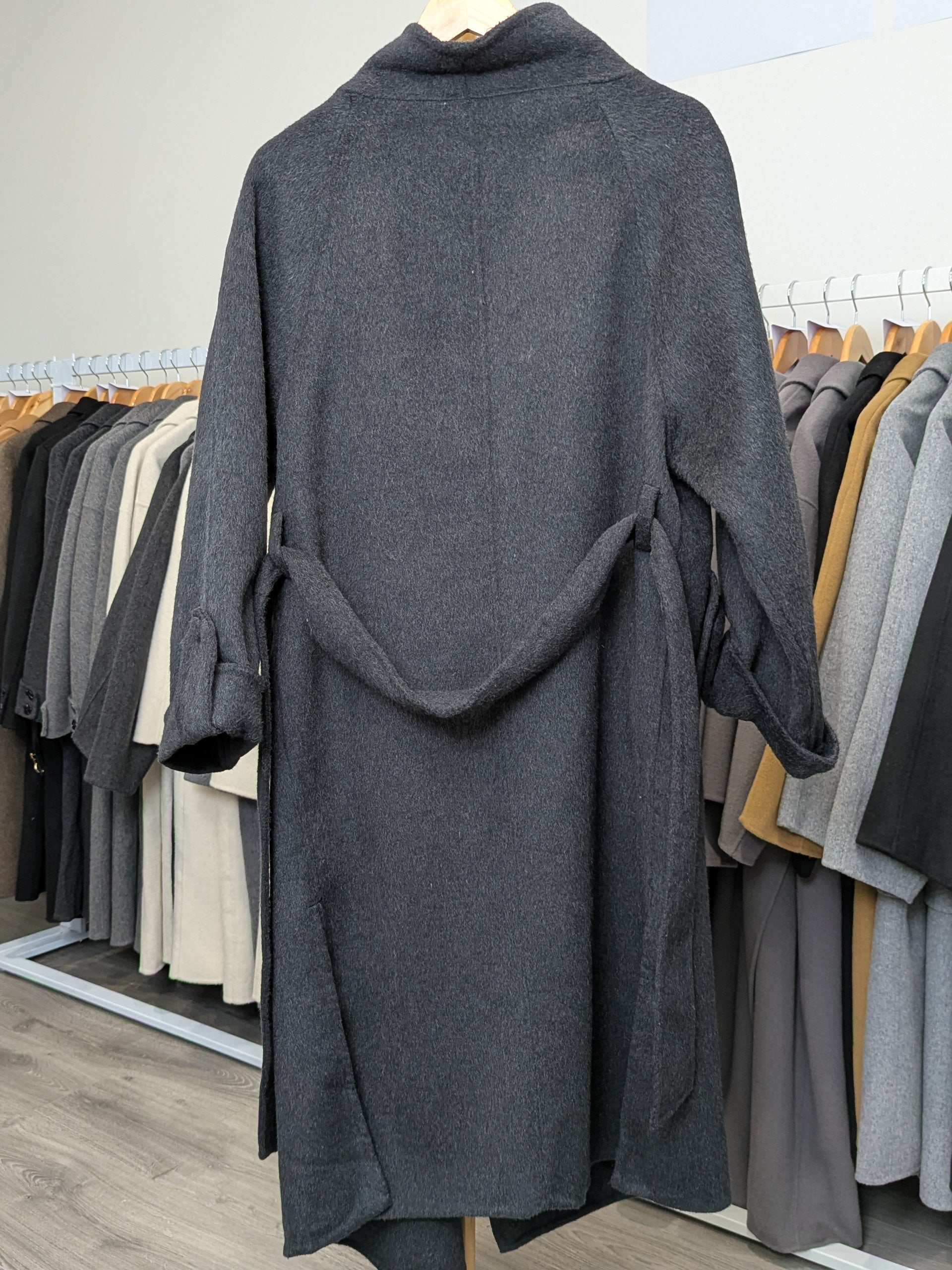 122 67% Wool Coat Charcoal