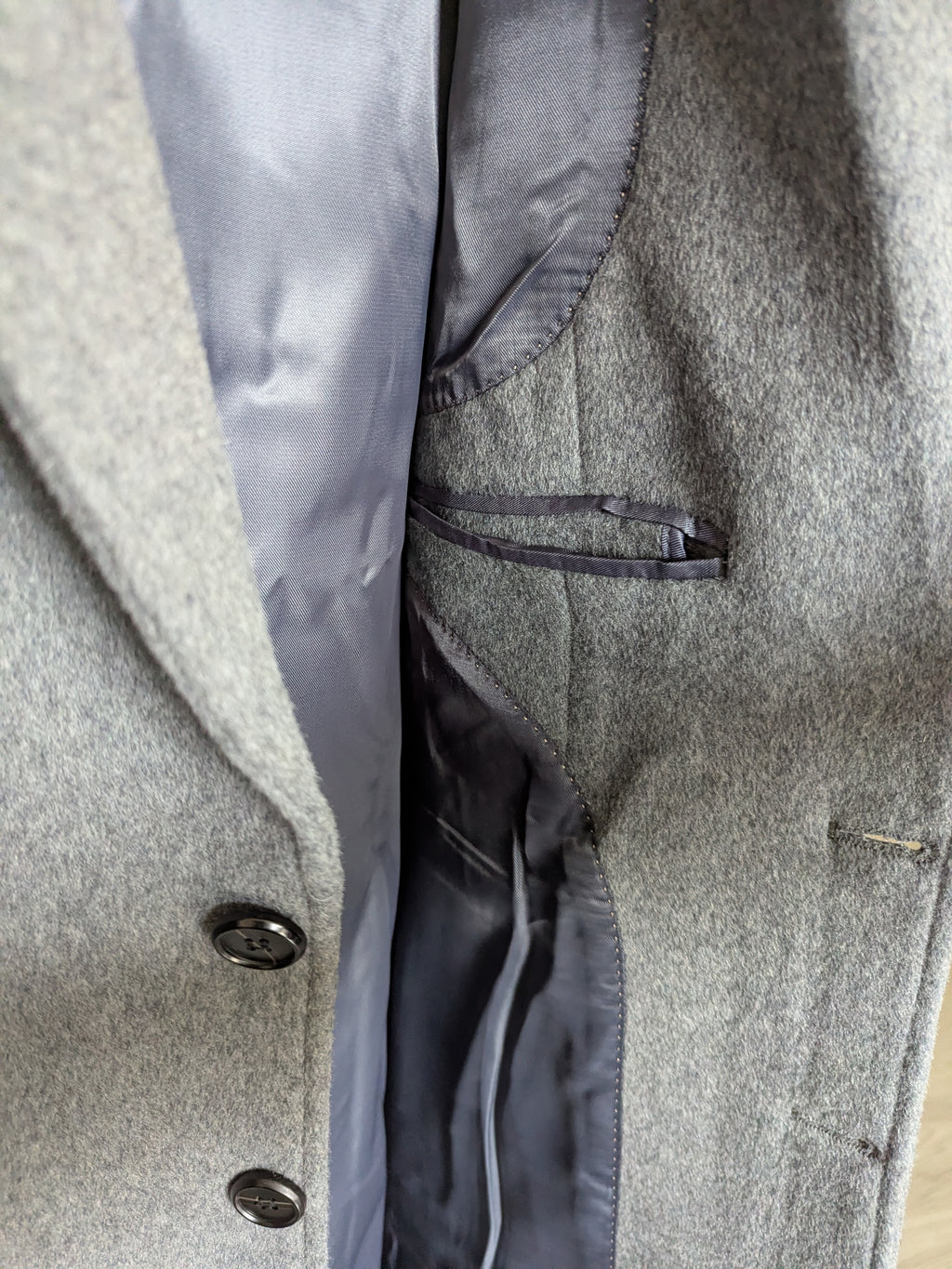 023 Long Men's 50% Wool Coats Black Grey