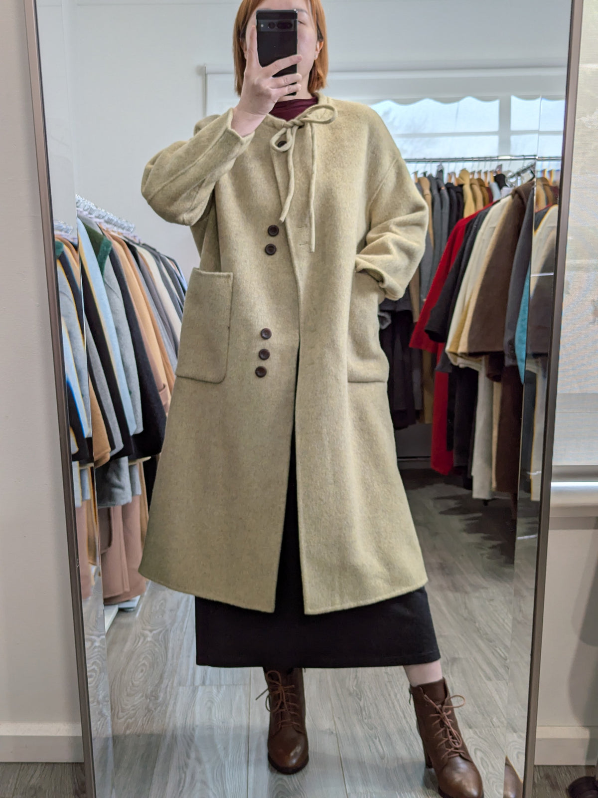 132 68% Wool Coat Lemon S 10-12