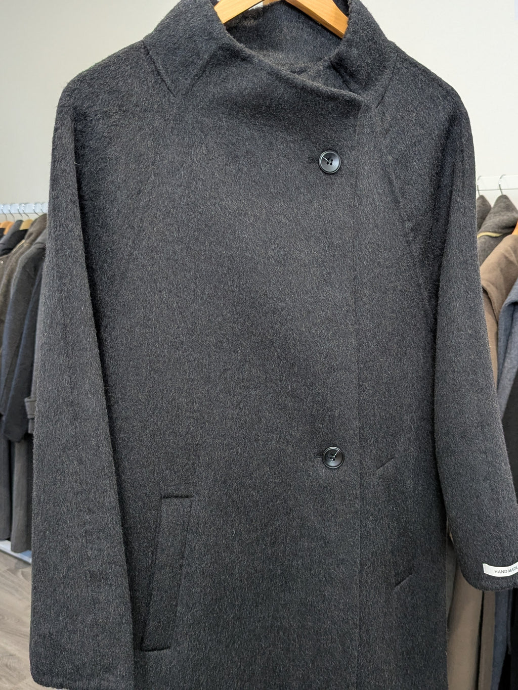 178 70% Wool Coat Charcoal M 10-12