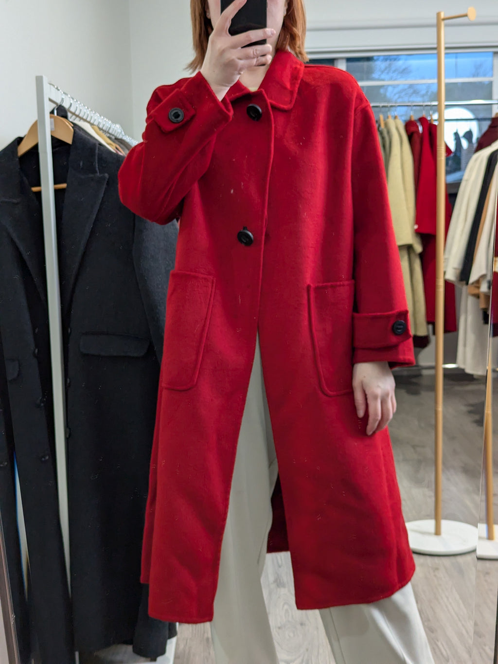 194 70% Wool Coat Red M 8-10