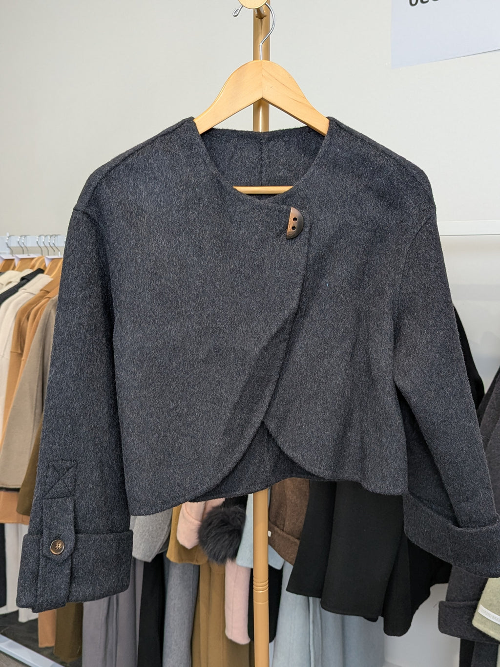 102 100% Wool Coat Charcoal
