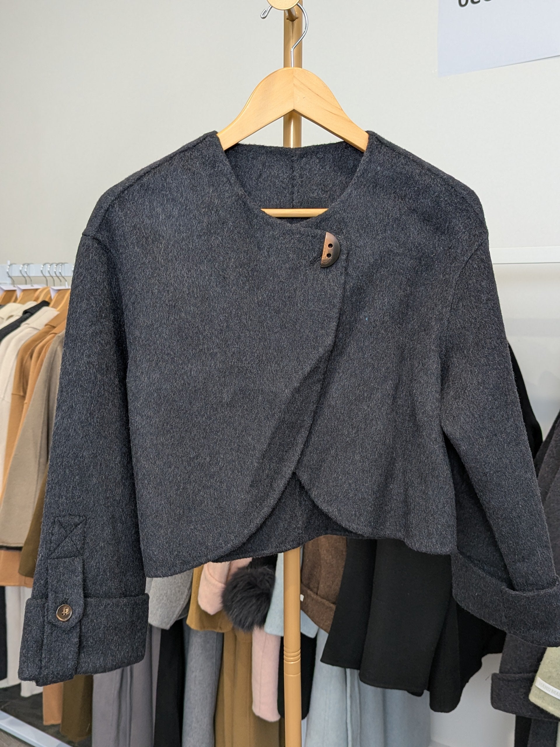 102 100% Wool Coat Charcoal
