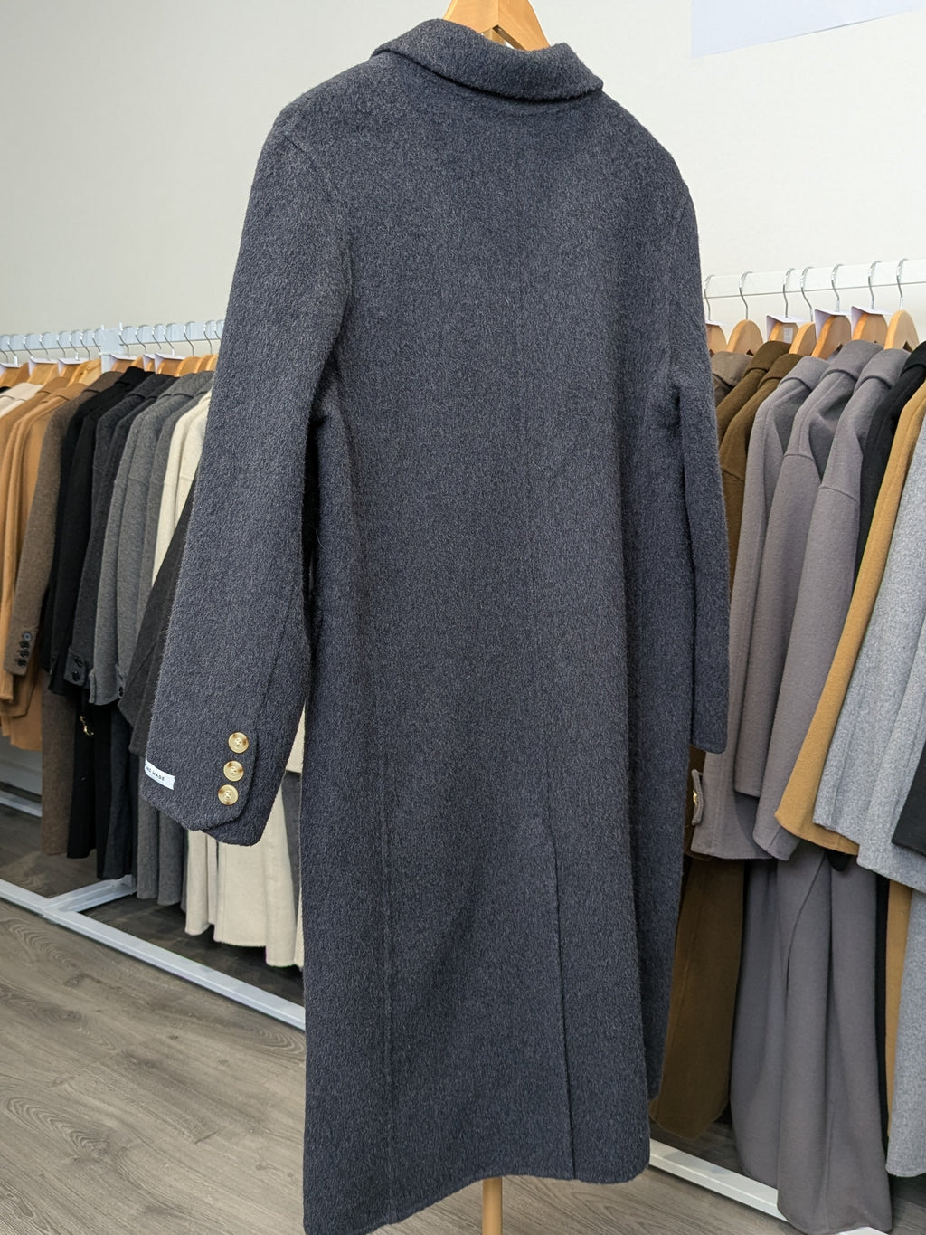 129 70% Wool Coat Dark Grey