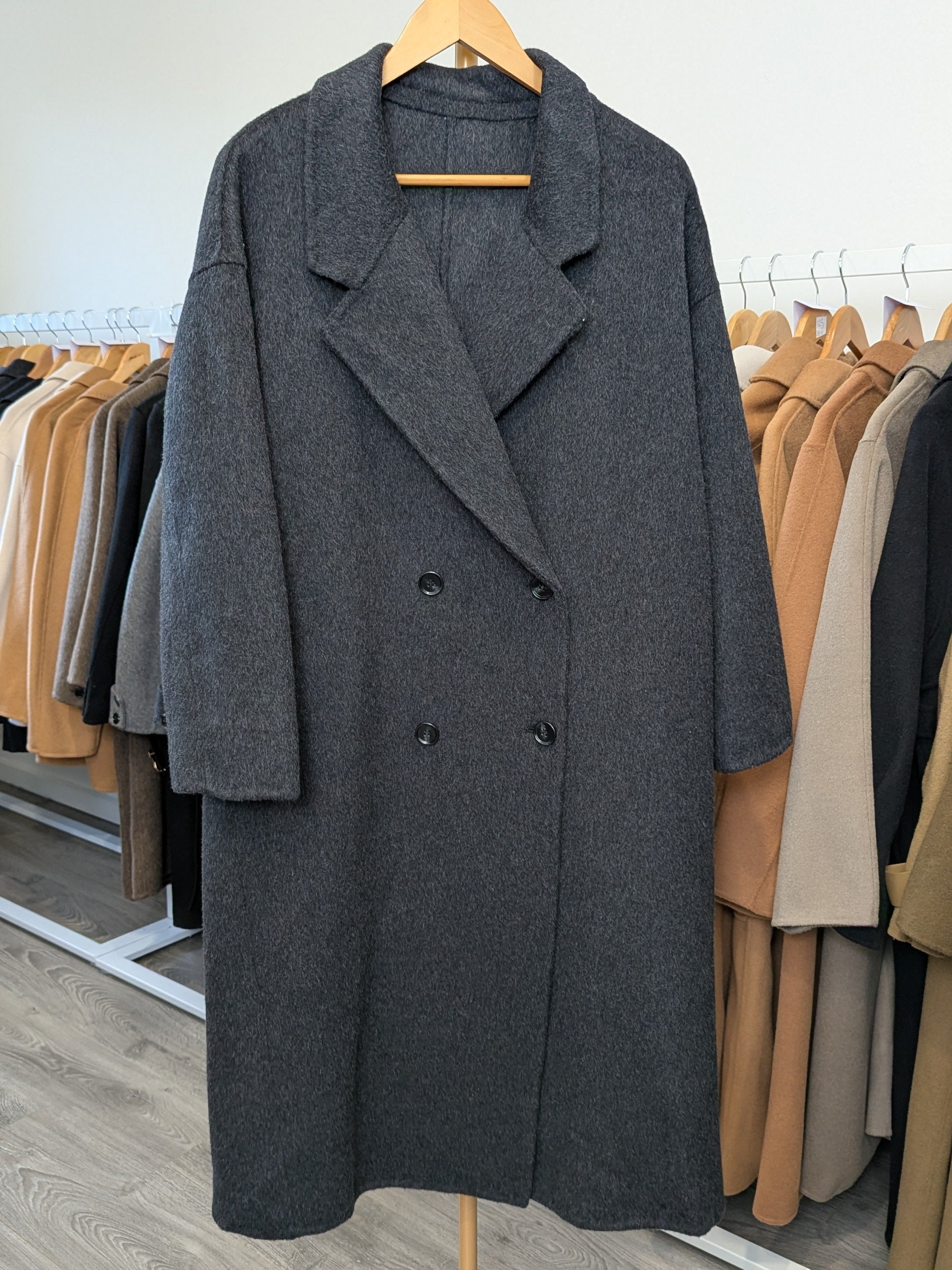 199 90% Wool Coat Charcoal