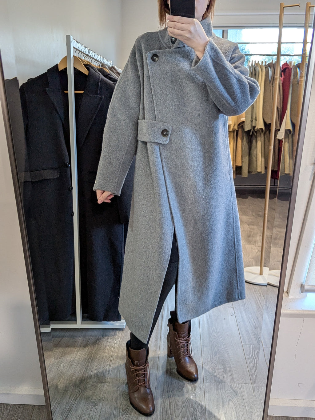 172 90% Wool Coat Grey S 8-10