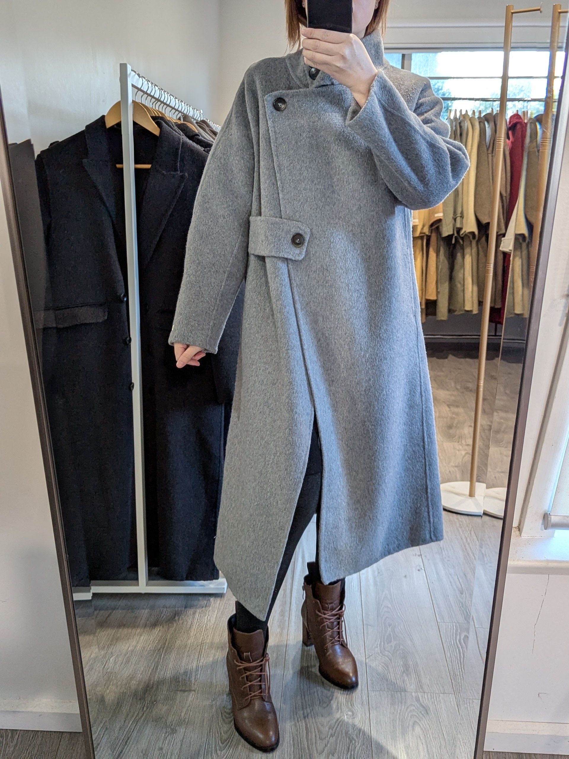 172 90% Wool Coat Grey S 8-10
