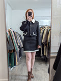 227 70% Wool Coat Set Black M 8-10