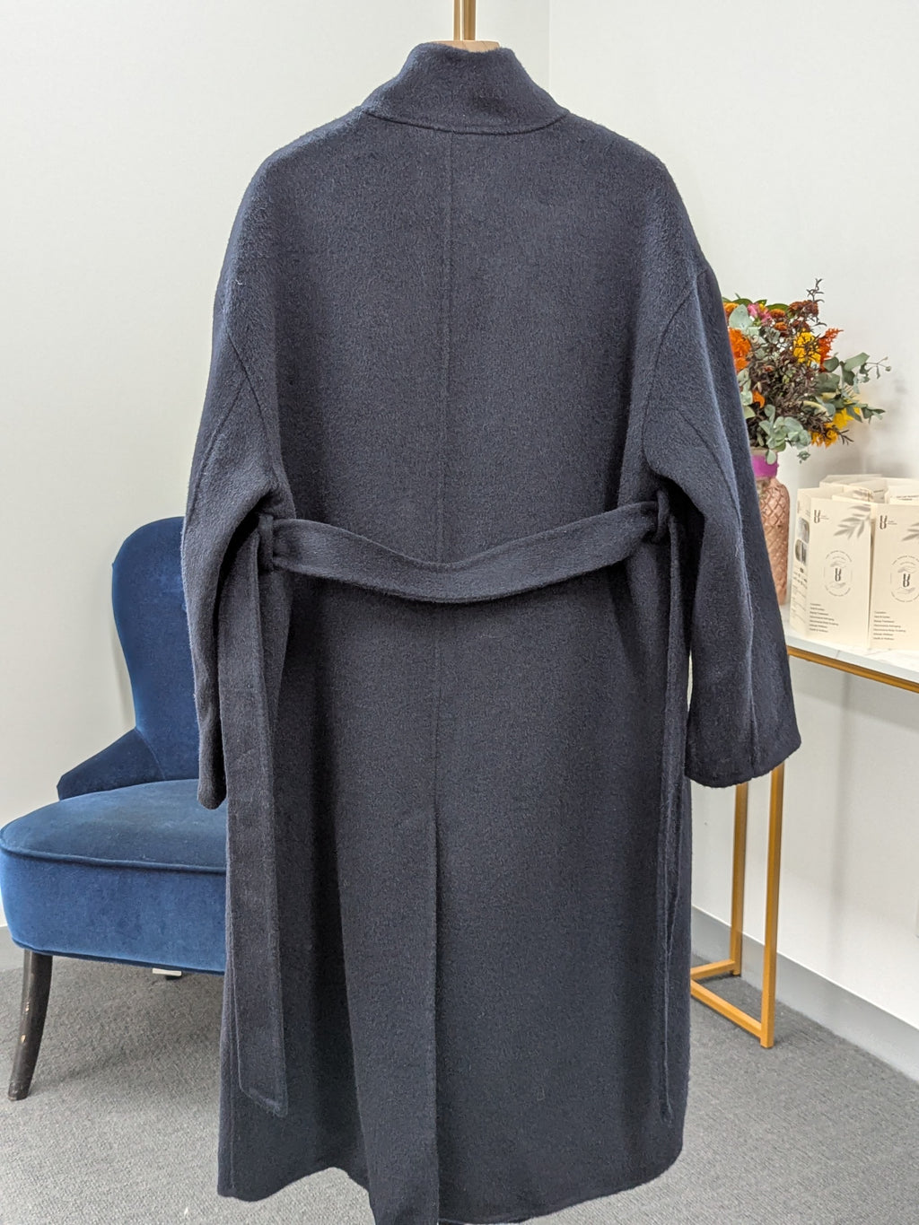 Navy Women's Pure Wool Coats Try-On Available 216 S8-12 100% Wool