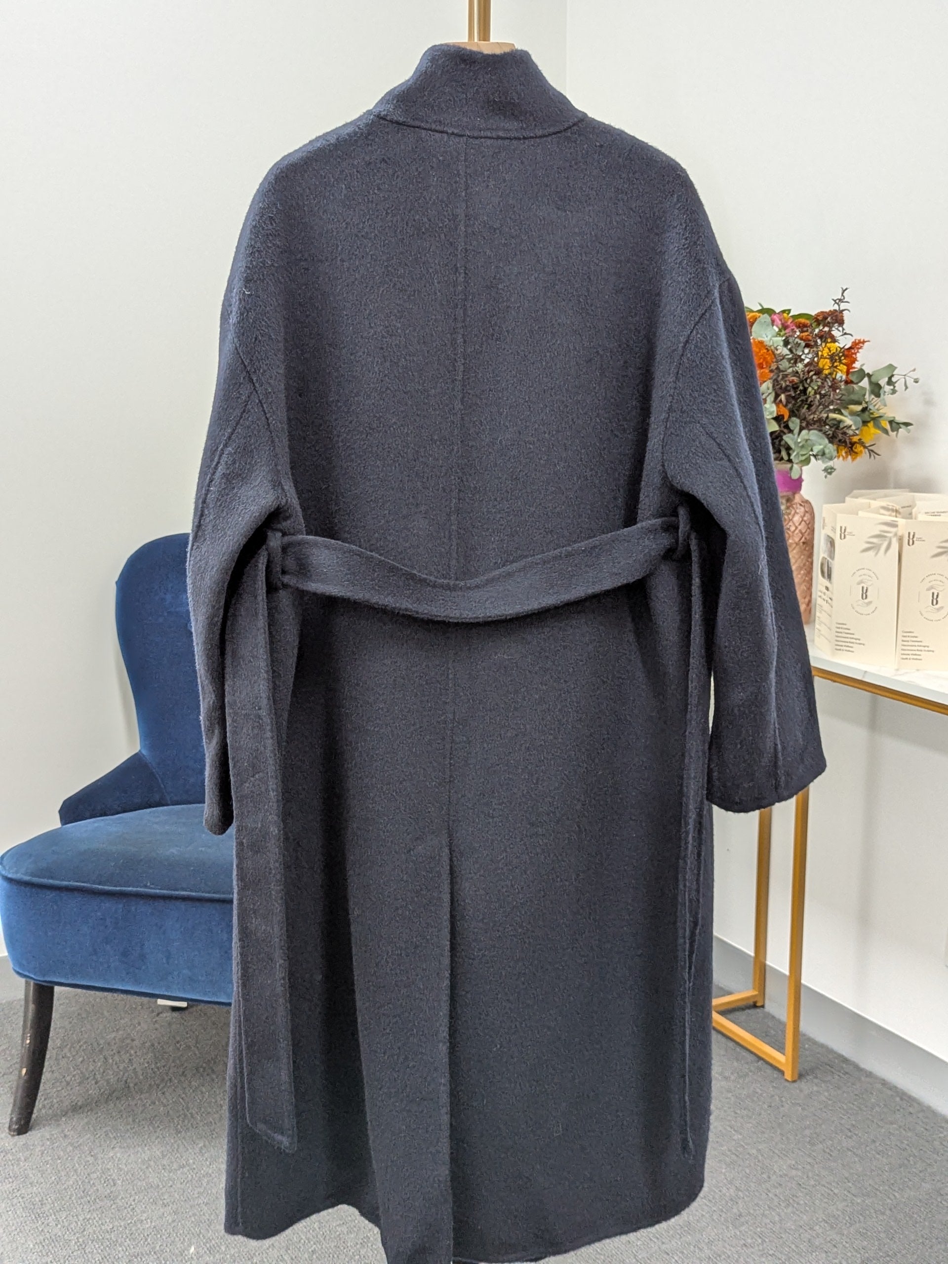 Navy Women's Pure Wool Coats Try-On Available 216 S8-12 100% Wool