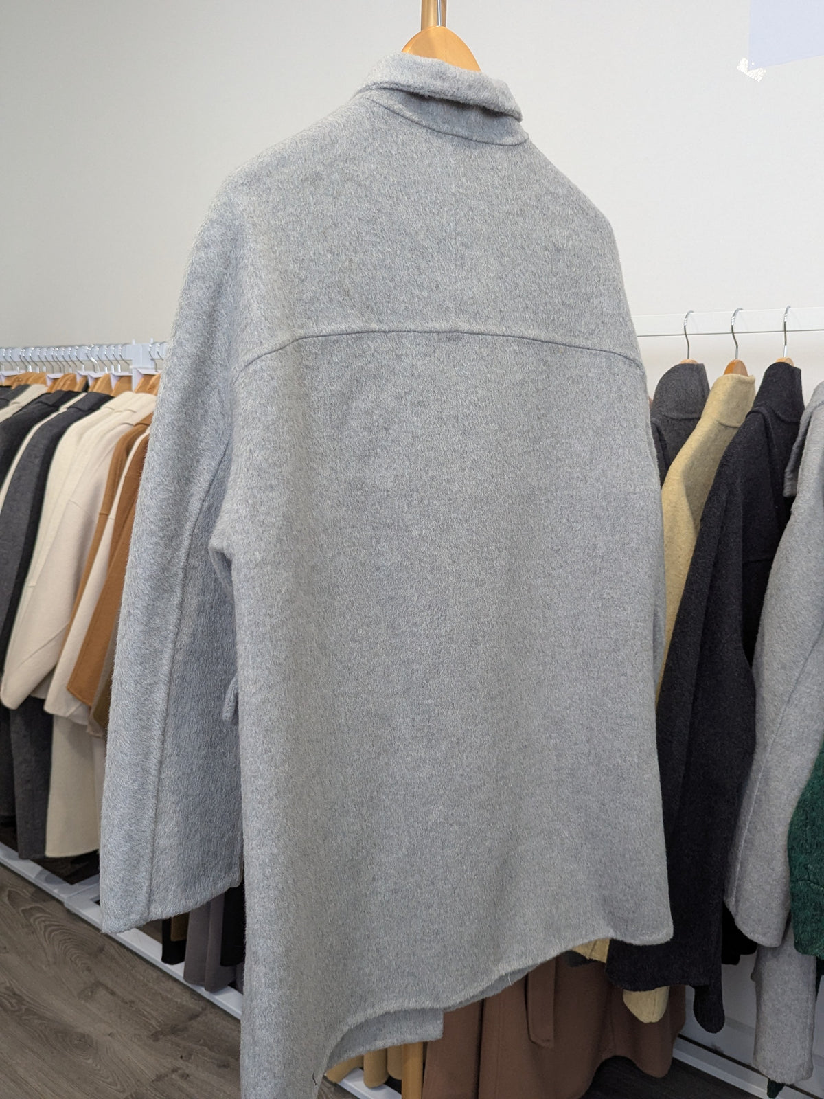 062 70% Wool Coat Light Grey, Grey, light lemon