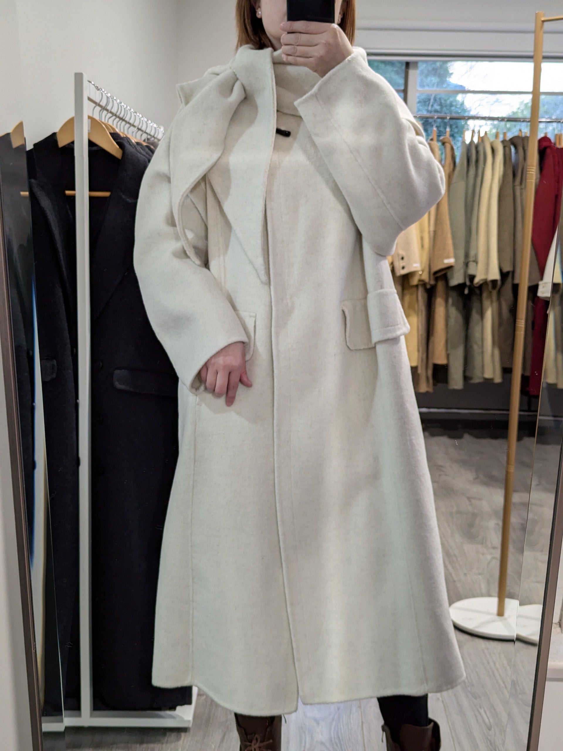 161 100% Wool Coat Dark Cream M 12-14