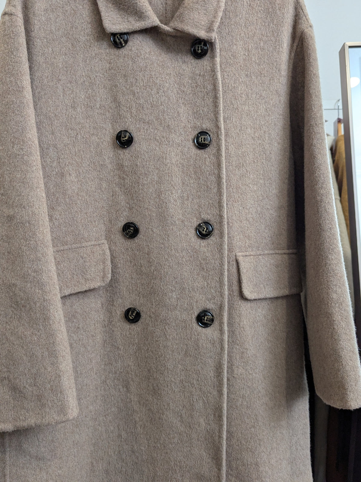 291 70% Wool Coat Light Brown L 12-16