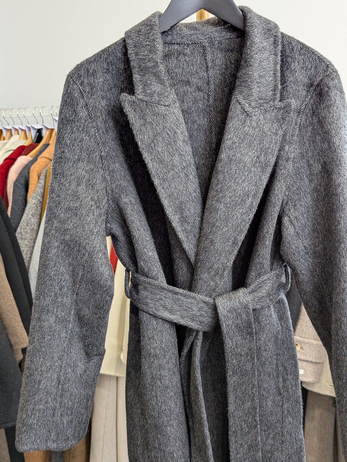 272 31% Wool 56% Alpaca Wool Coat Dark Grey M 10-14