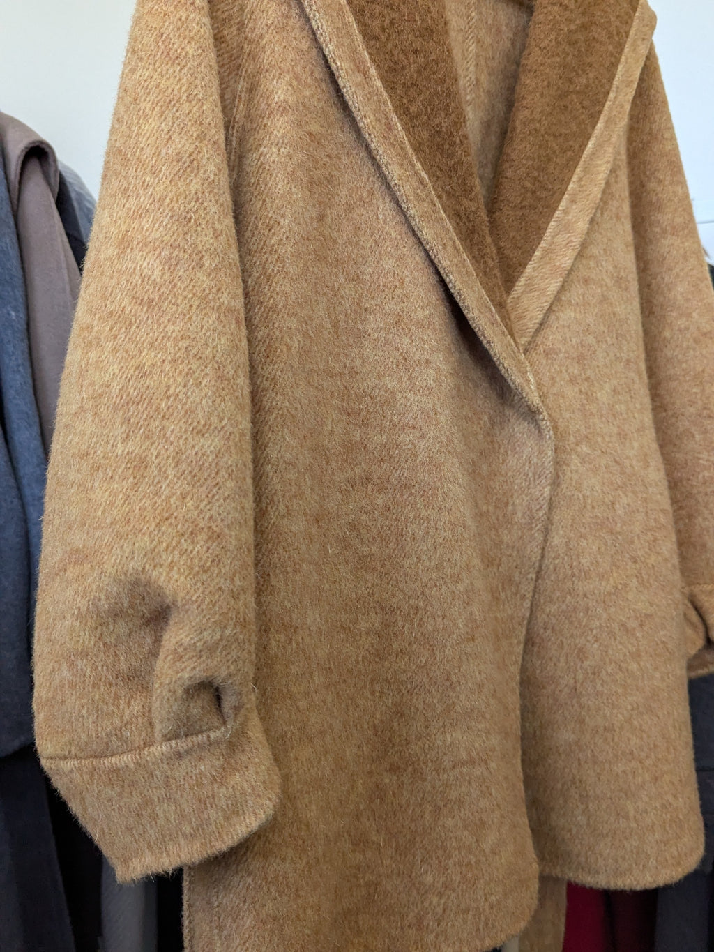 059 68% Wool Coat Camel S 8-10