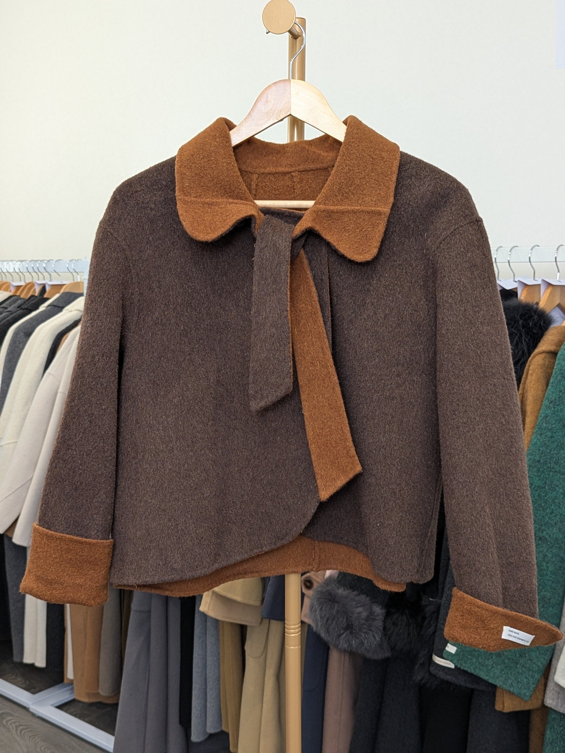 213 70% Wool Coat Coffee M 8-10