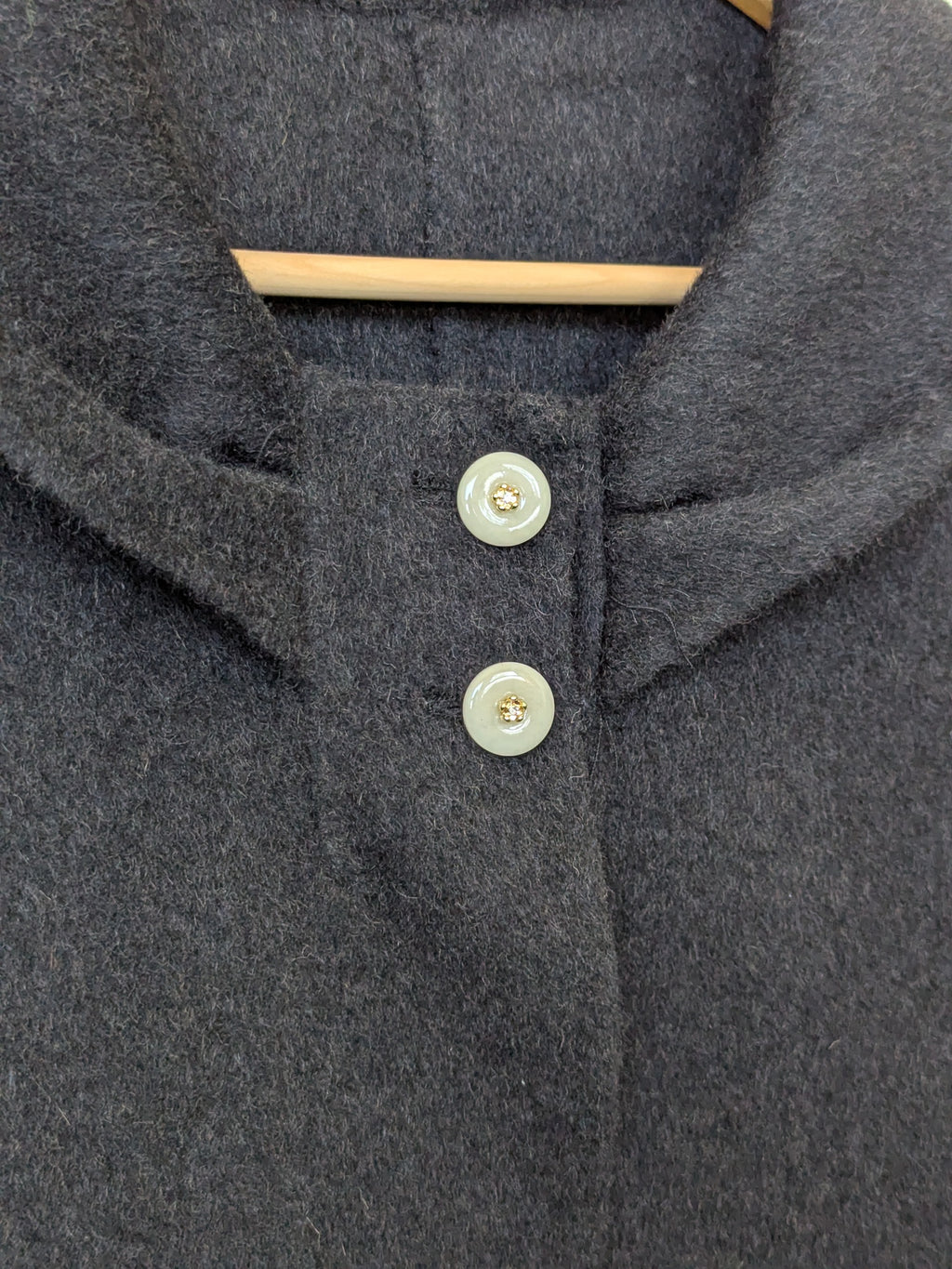 067 70% Wool Coat Charcoal S 8-10