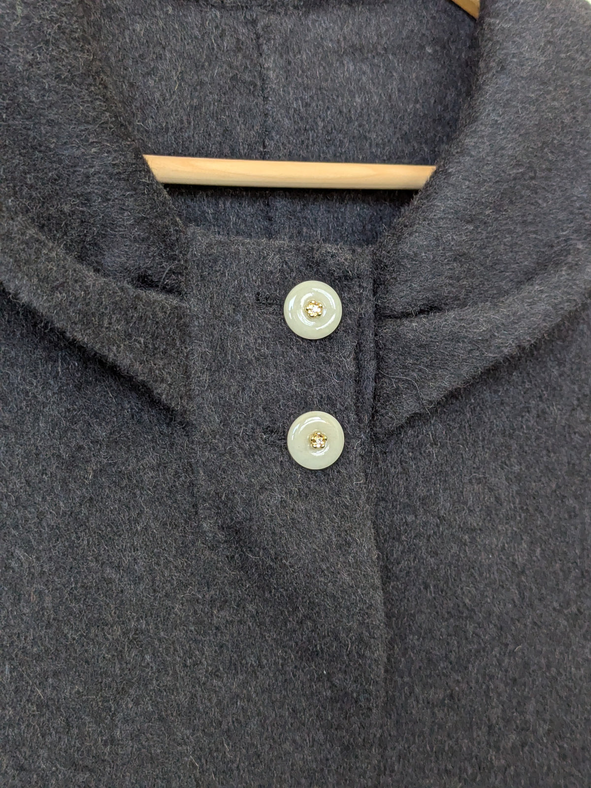 067 70% Wool Coat Charcoal S 8-10