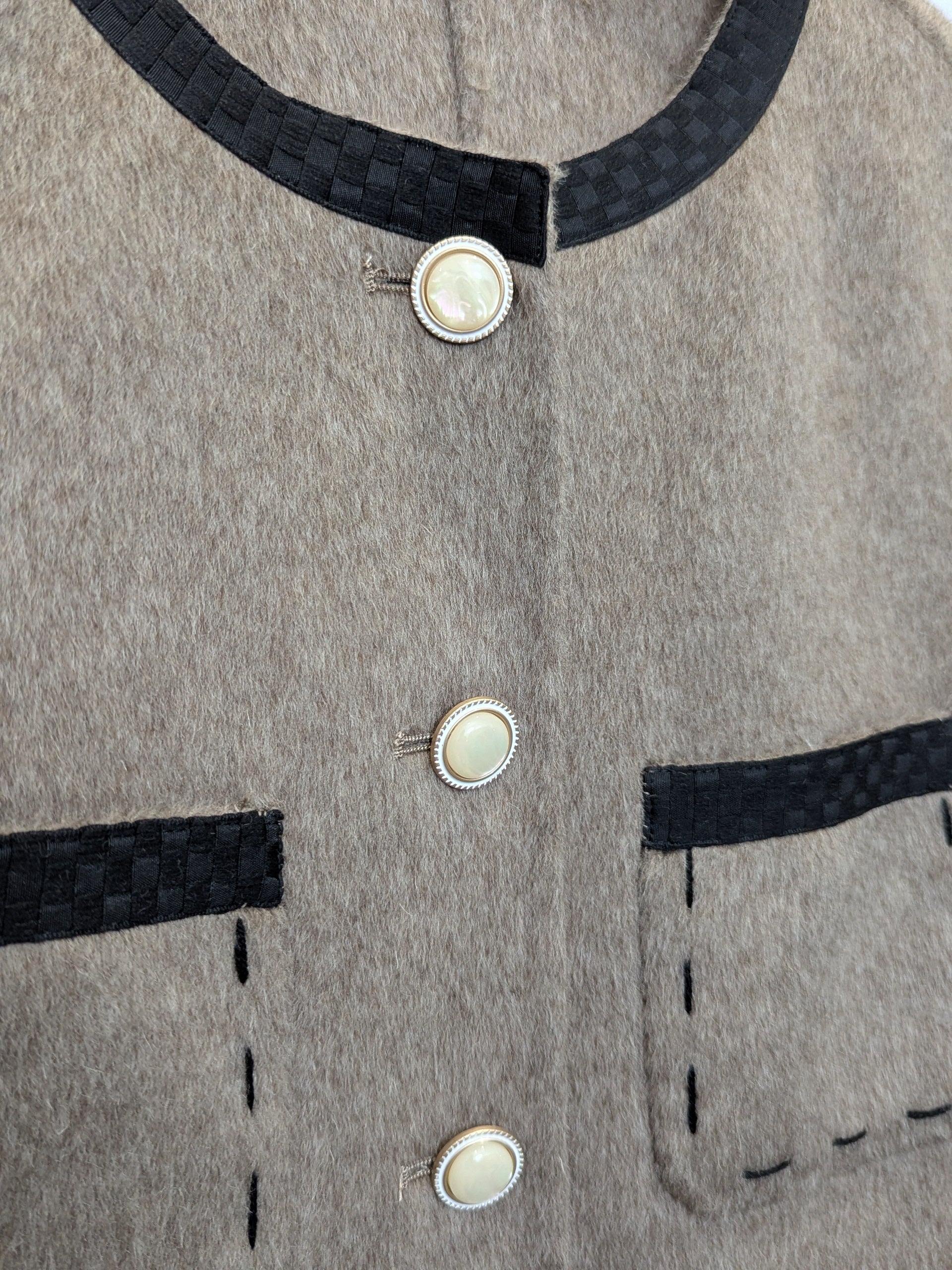 217 100% Wool Coat Coffee L 10-12
