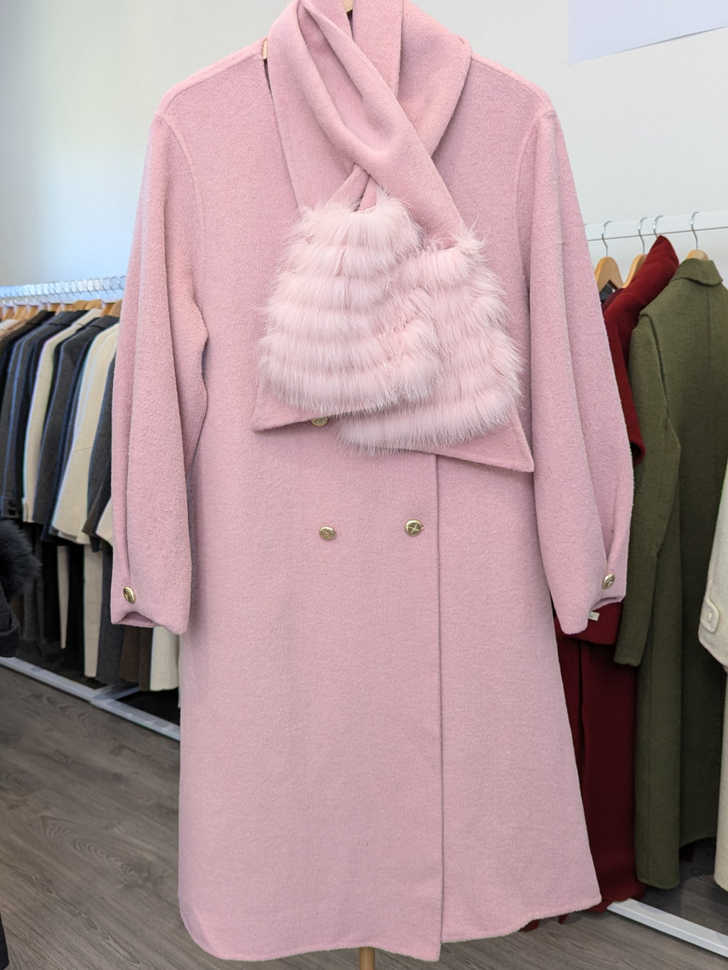 131 100% Wool Coat Pink