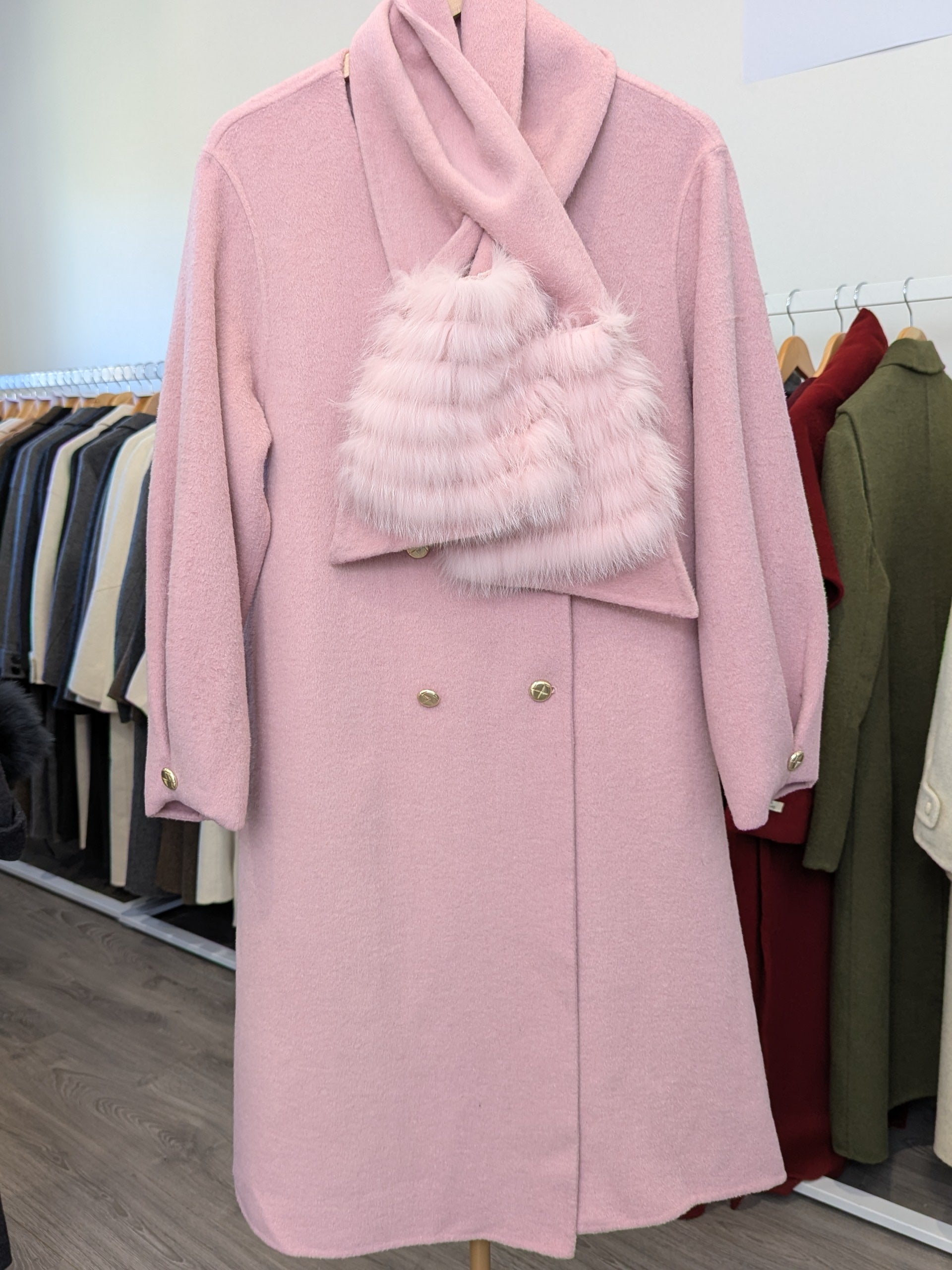 131 100% Wool Coat Pink