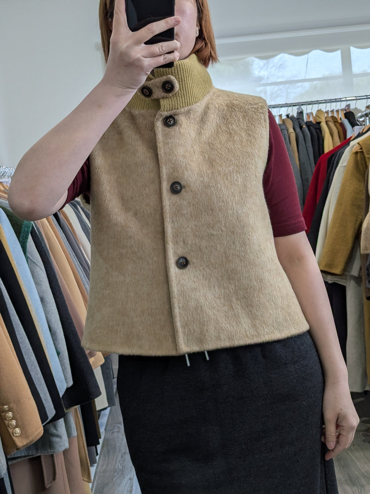 204 100% Wool Coat Lemon 2 in 1 S 10-12
