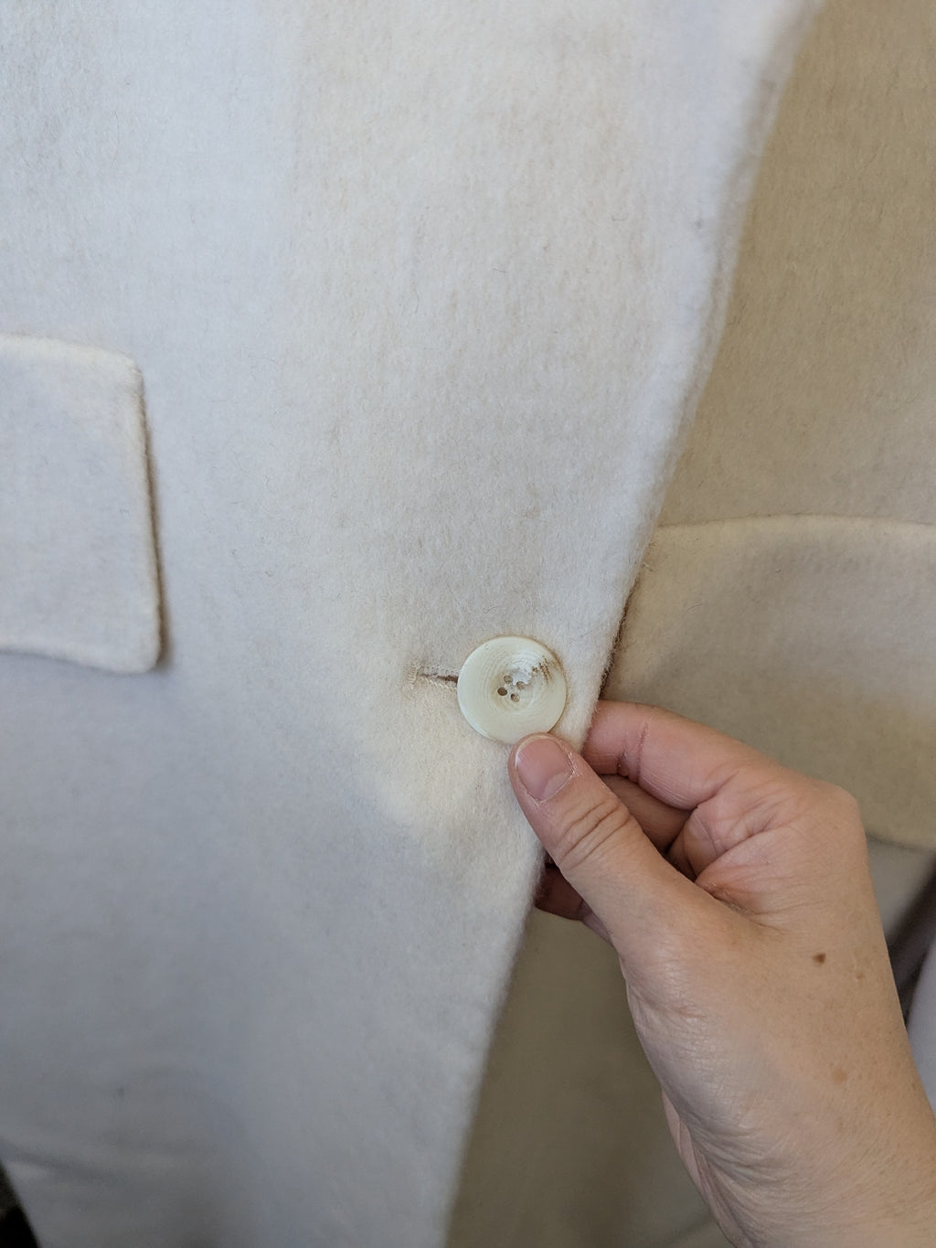 288 100% Wool Coat Cream S 10-14
