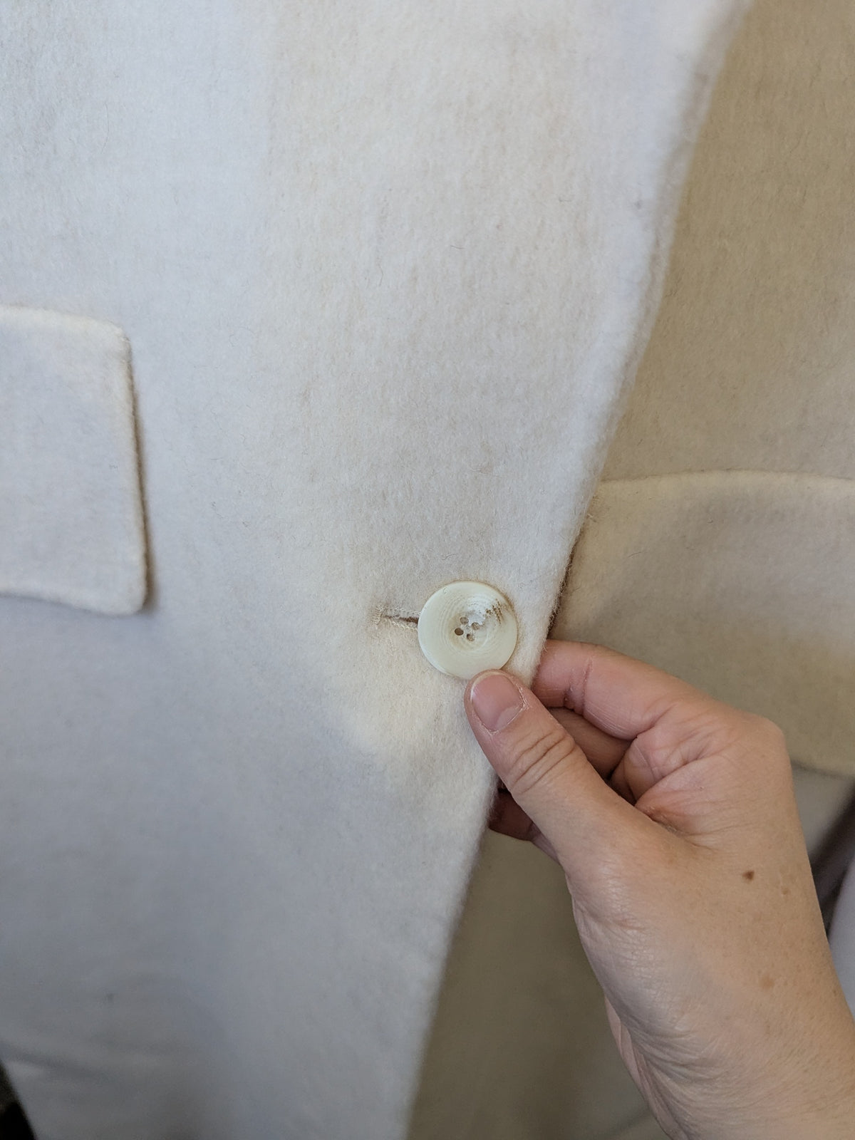 288 100% Wool Coat Cream S 10-14