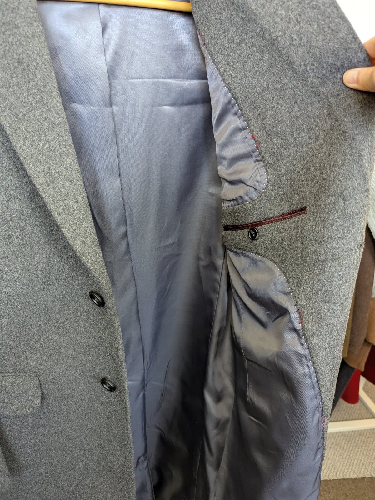 040 Men's 100% Wool Coats Grey