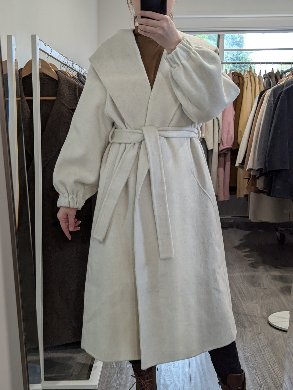 166 100% Wool Coat Beige S 6-8