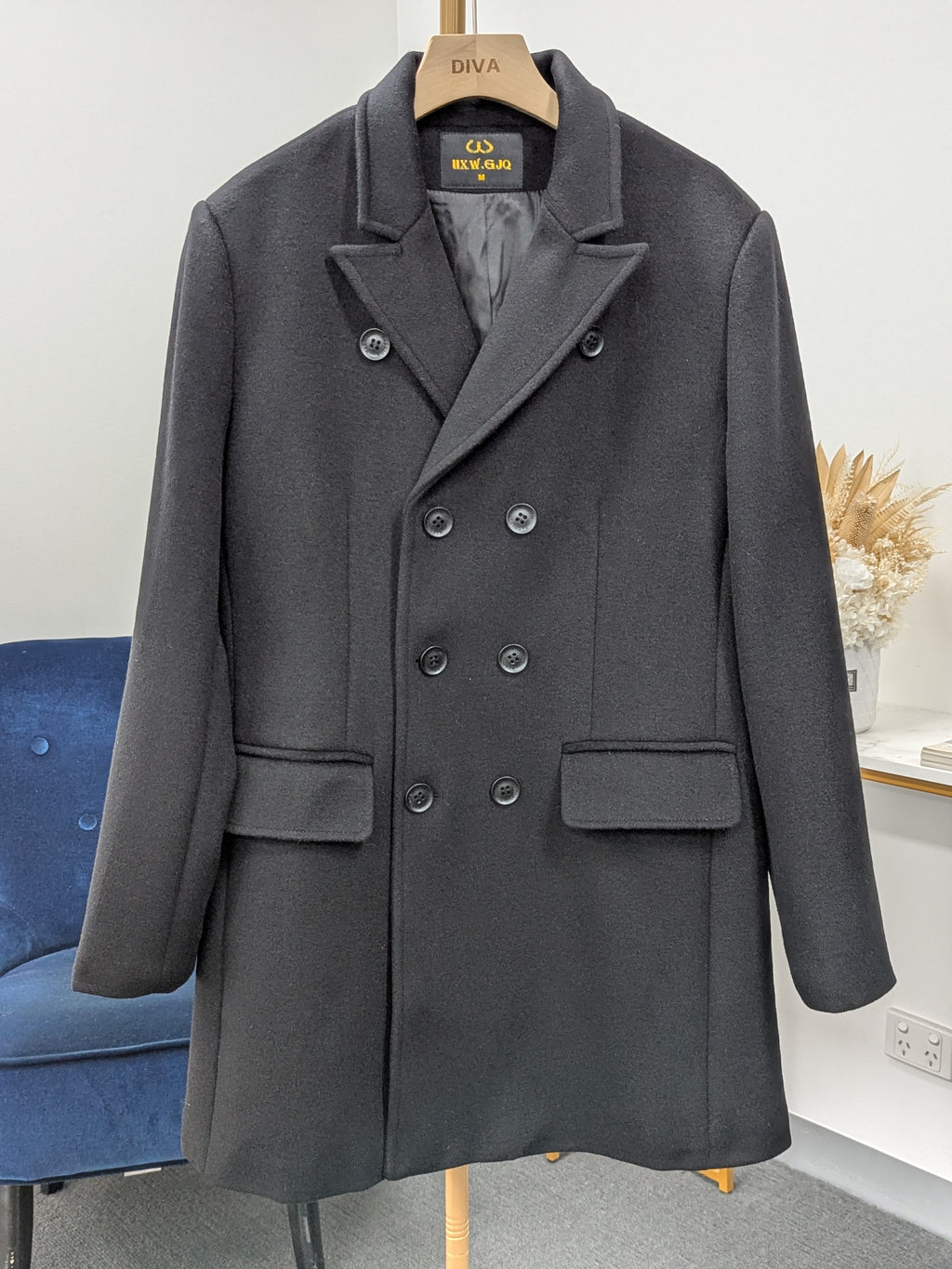 018 Men's 51% Wool Coats Black Grey Tan