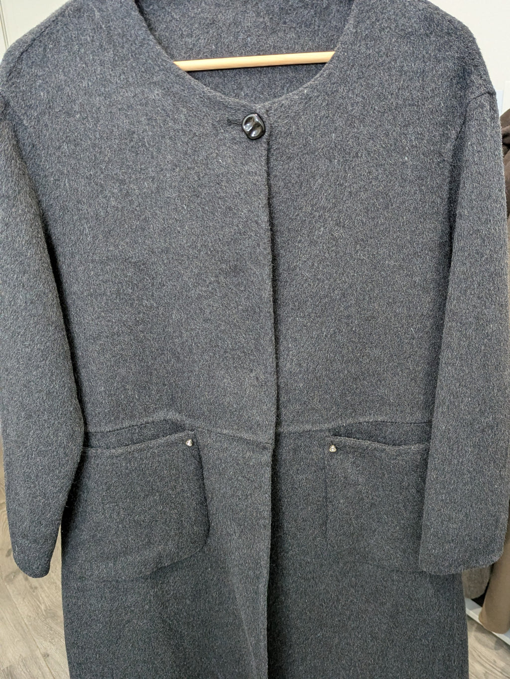 182 100% Wool Coat Charcoal 10-14