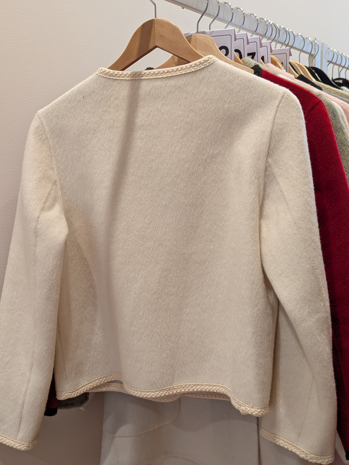 072 90% Wool Coat Cream S 8-10