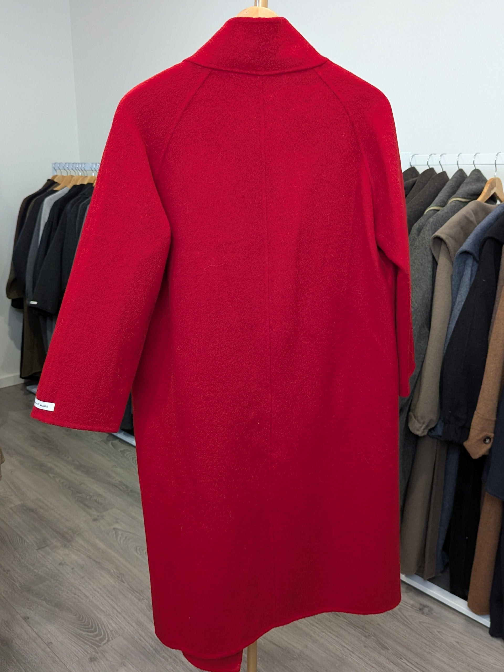 192 70% Wool Coat Burgundy S 8-10