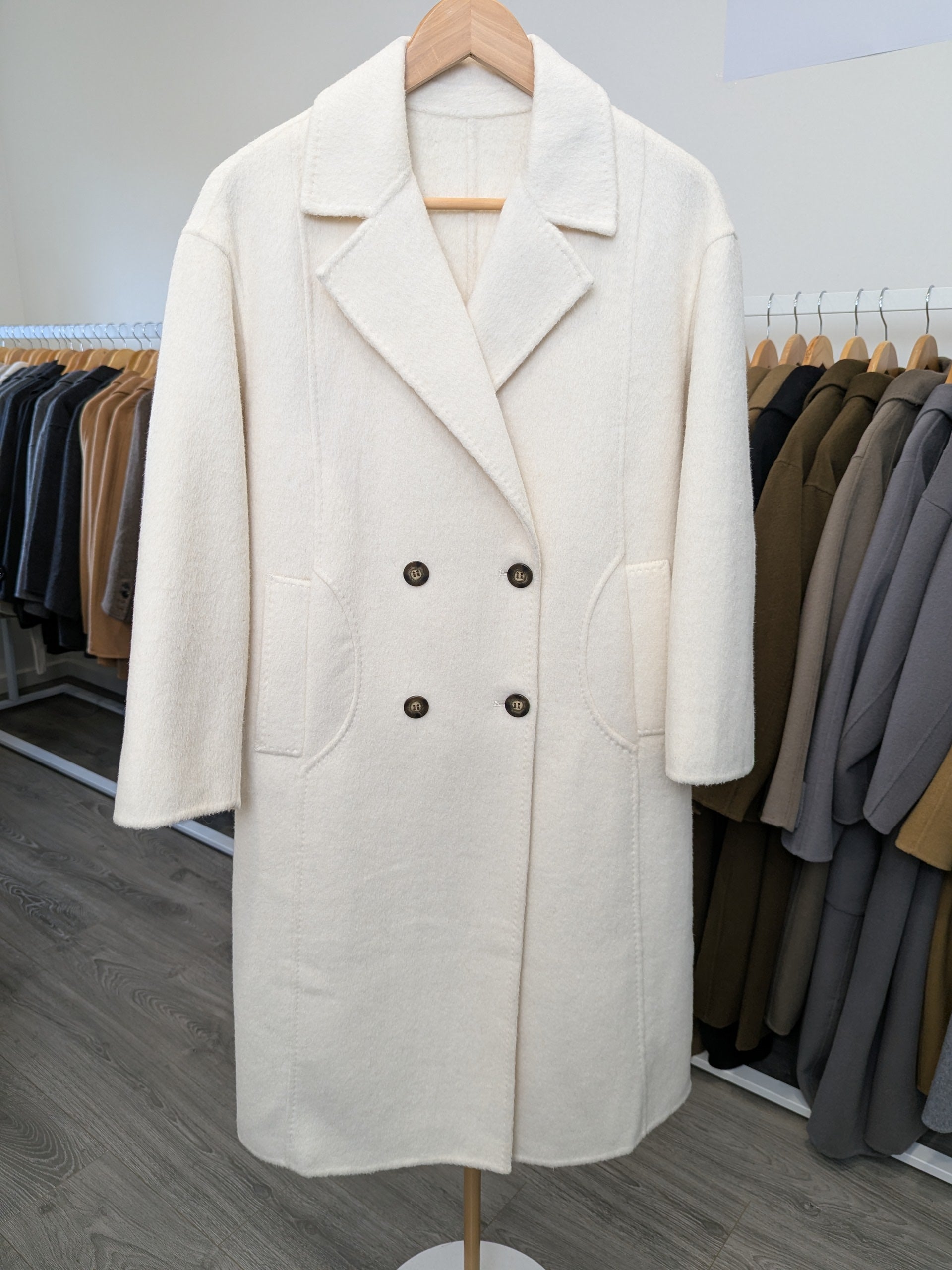 024 100% Wool Coat Cream