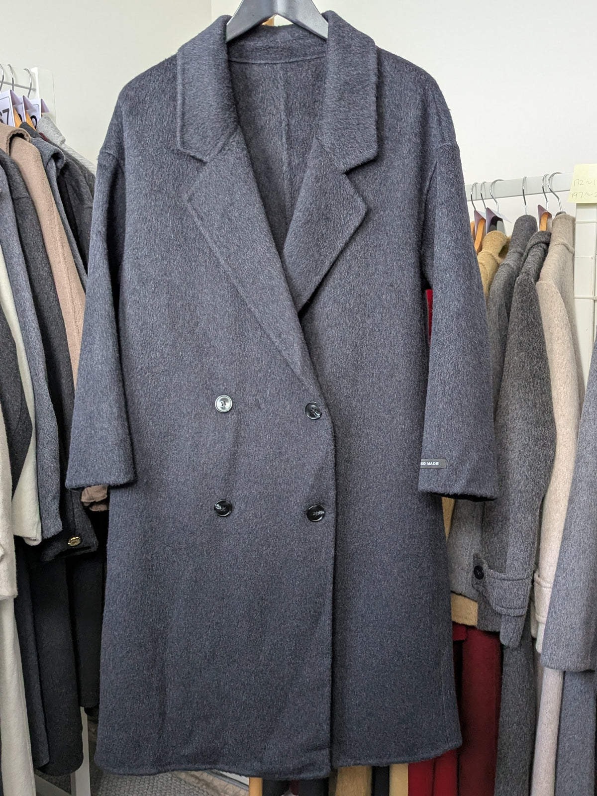 198 70% Wool Coat S 8-10 Dark Grey