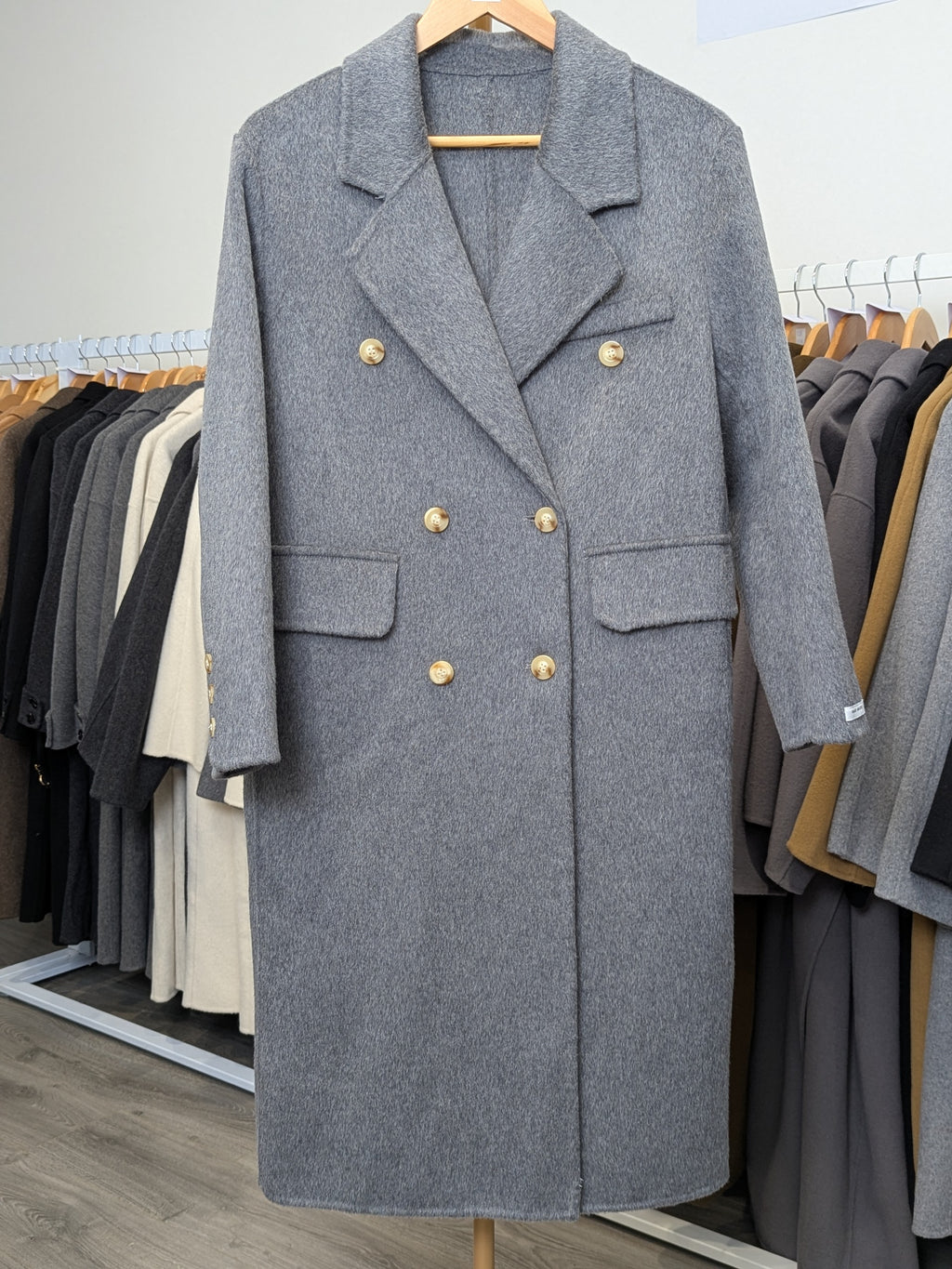 128 100% Wool Coat Grey