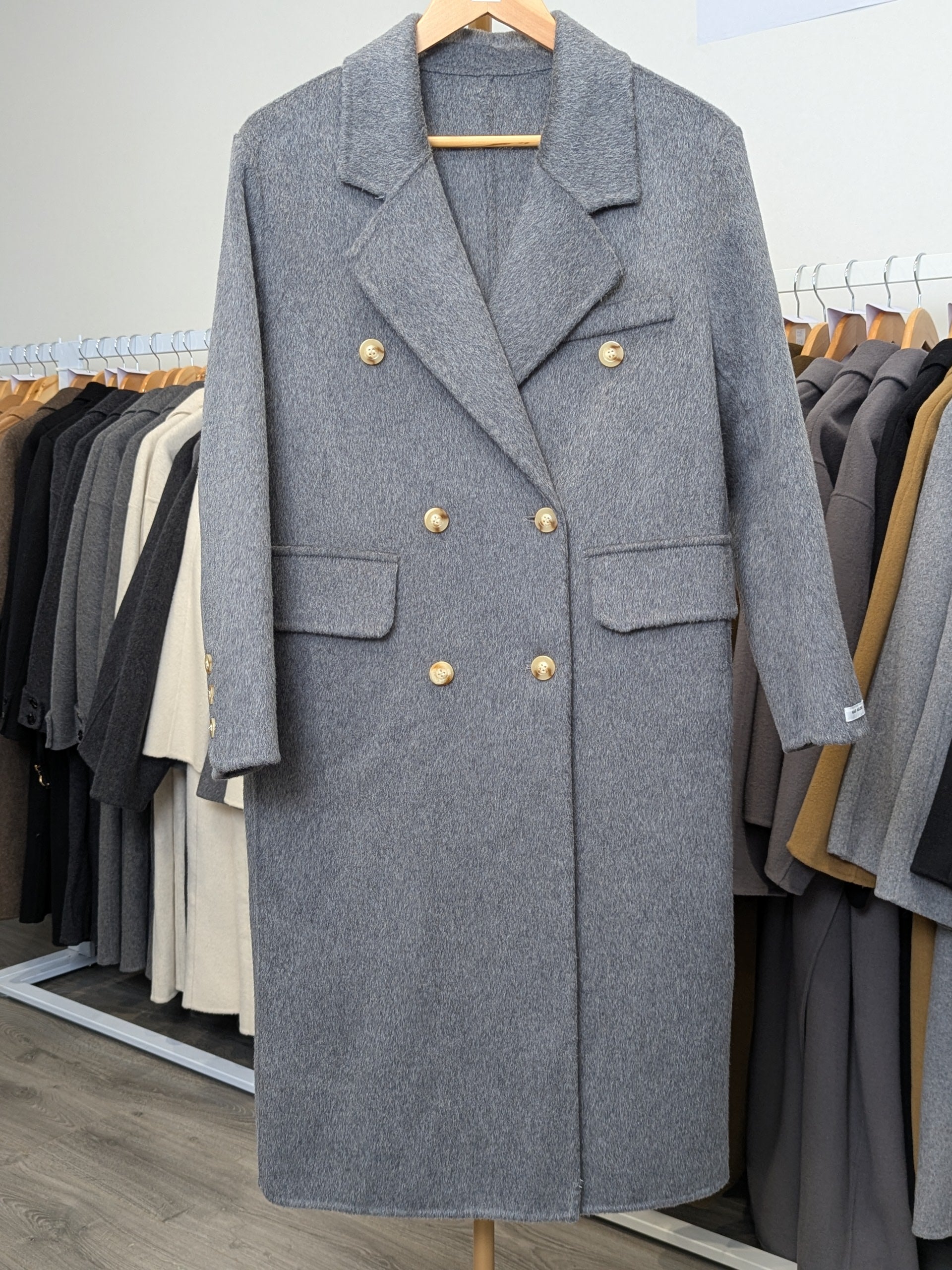 128 100% Wool Coat Grey